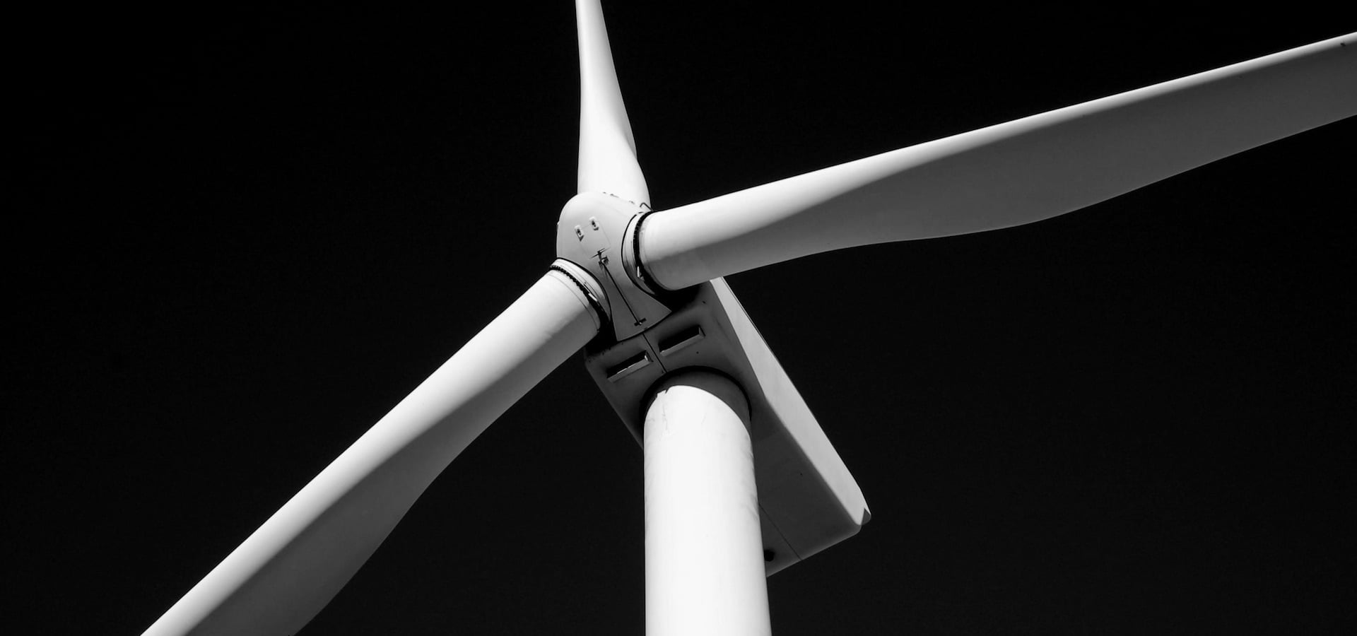 Huge wind turbine black and white